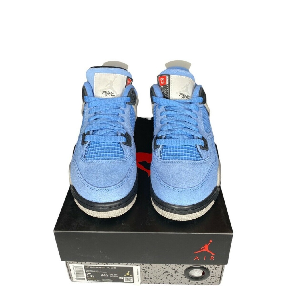 Nike Air Jordan 4 Retro University Blue UNC GS Size 5Y / 6.5W DS - Picture 2 of 4